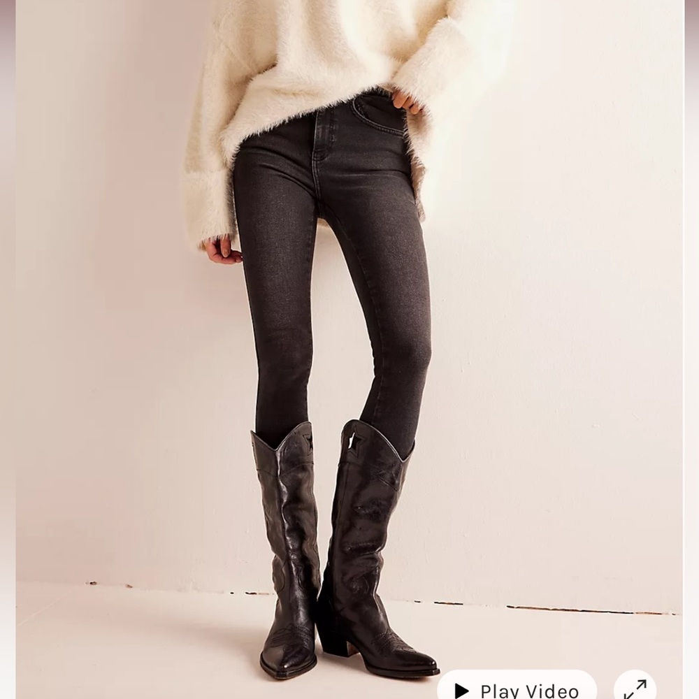 Free People High Rise Black Skinny Jean